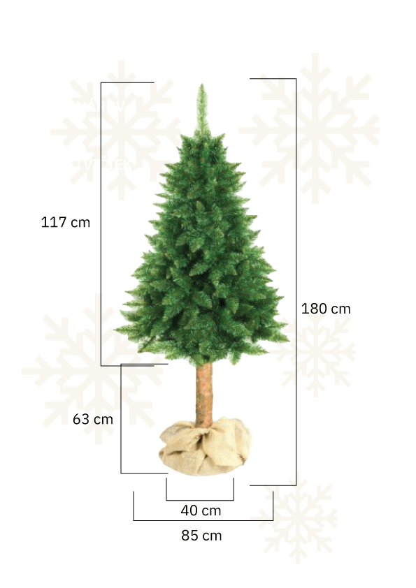 Weihnachtsbaum mit Stamm Tanne 180 cm Classic